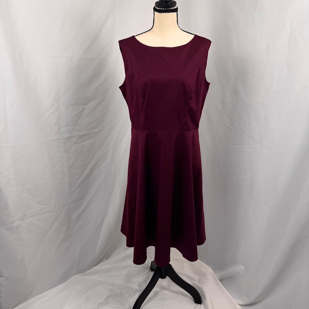 Gardenwed Fit and Flare Dress Womens XL Sleeveless Cotton Burgundy/Magenta